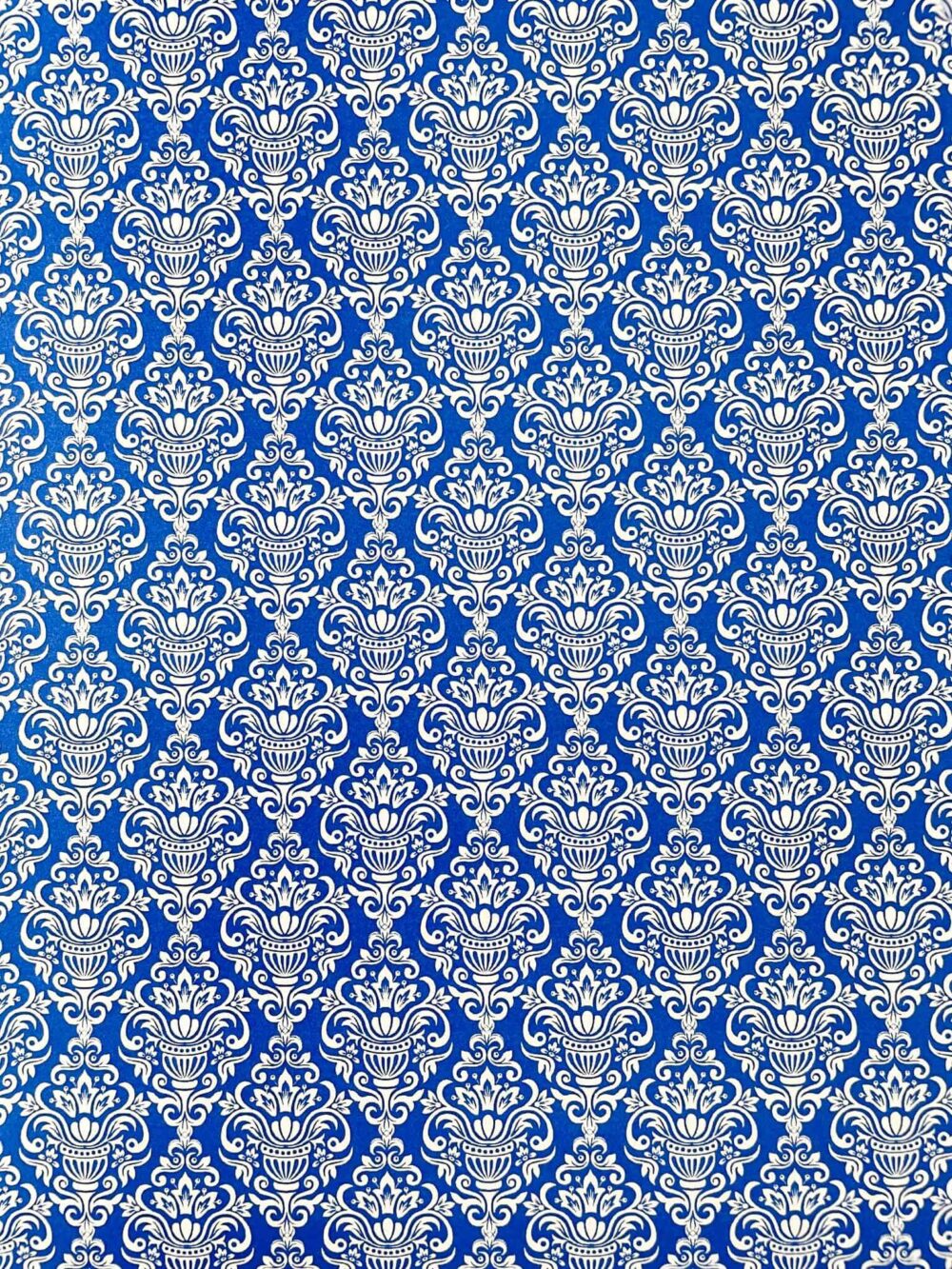 Carta decorativa damascata blu royal - immagine 2